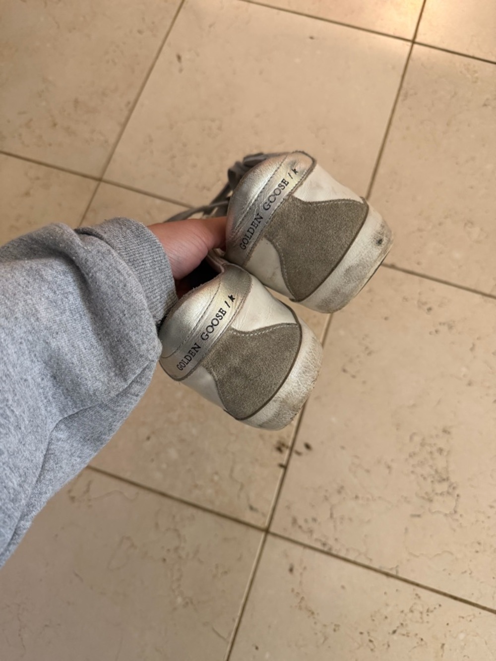 Golden Goose White and Silver Super-Star Sneakers - Picture 4 of 4